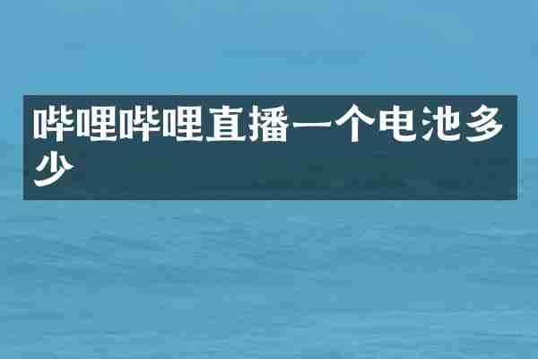 哔哩哔哩直播一个电池多少