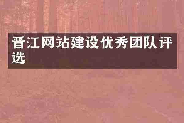 晋江网站建设优秀团队评选