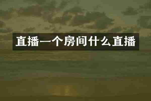 直播一个房间什么直播