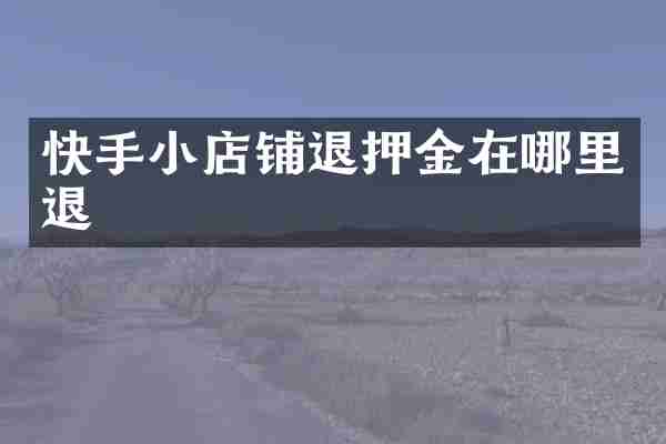 快手小店铺退押金在哪里退