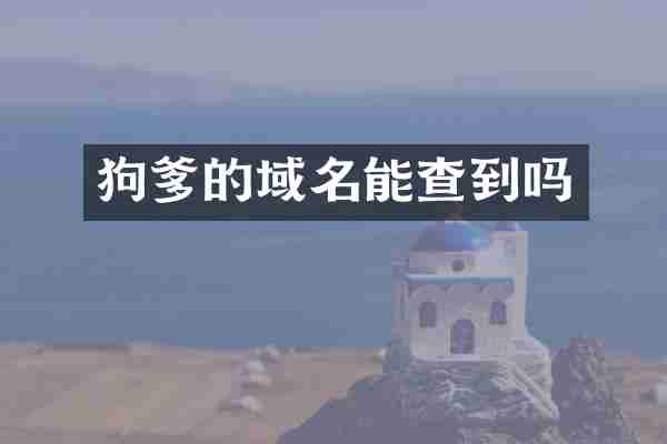 狗爹的域名能查到吗