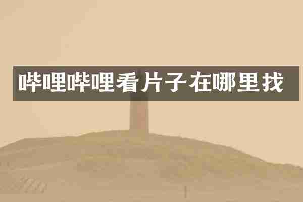 哔哩哔哩看片子在哪里找
