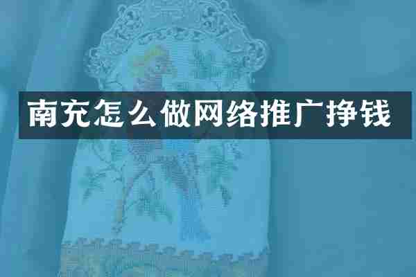 南充怎么做网络推广挣钱