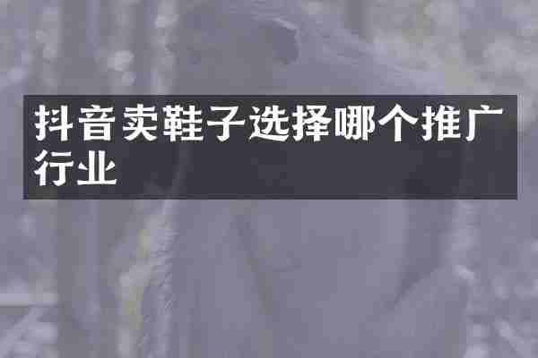 抖音卖鞋子选择哪个推广行业