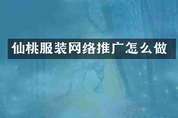 仙桃服装网络推广怎么做