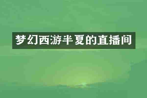 梦幻西游半夏的直播间