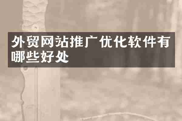 外贸网站推广优化软件有哪些好处