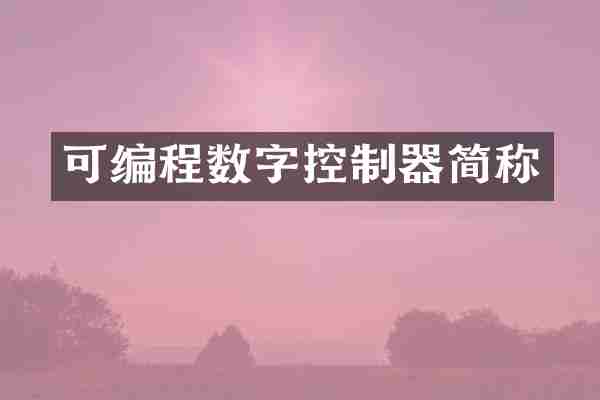 可编程数字控制器简称