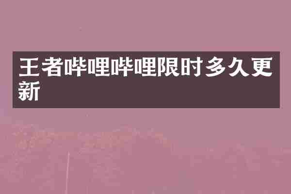 王者哔哩哔哩限时多久更新