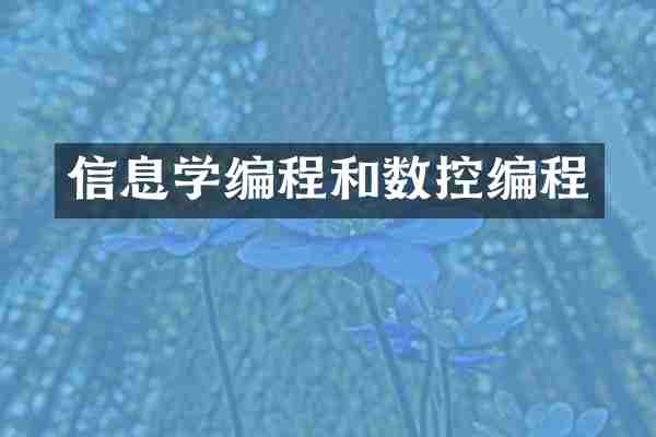 信息学编程和数控编程