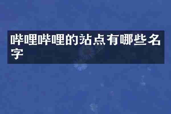 哔哩哔哩的站点有哪些名字