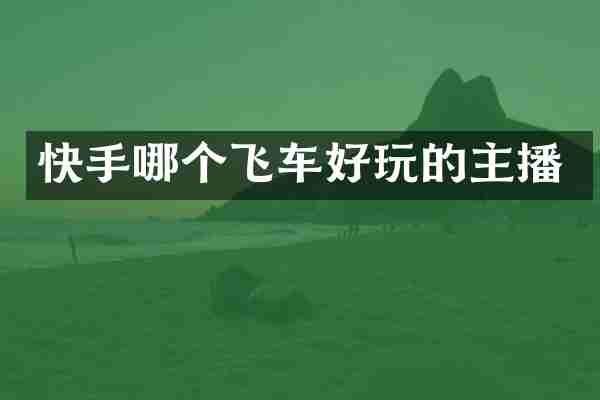 快手哪个飞车好玩的主播