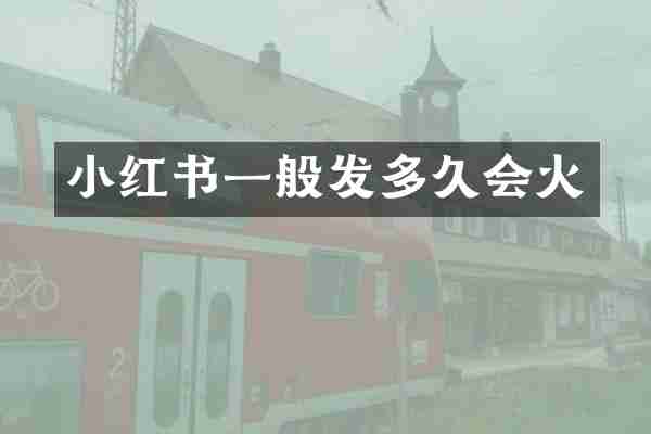 小红书一般发多久会火