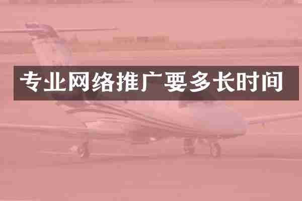 专业网络推广要多长时间