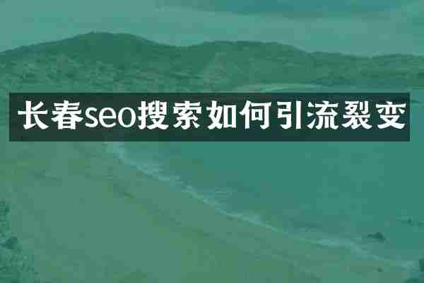 长春seo搜索如何引流裂变