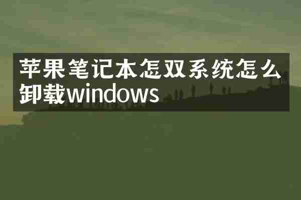 苹果笔记本怎双系统怎么卸载windows