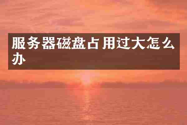 服务器磁盘占用过大怎么办