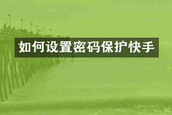 如何设置密码保护快手