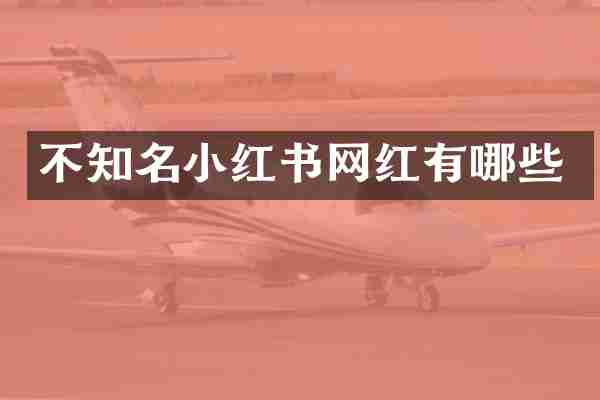不知名小红书网红有哪些