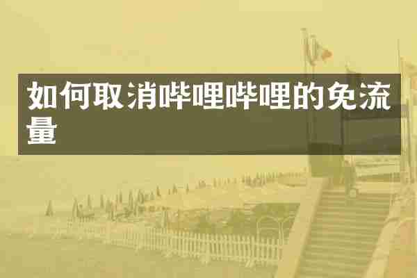 如何取消哔哩哔哩的免流量