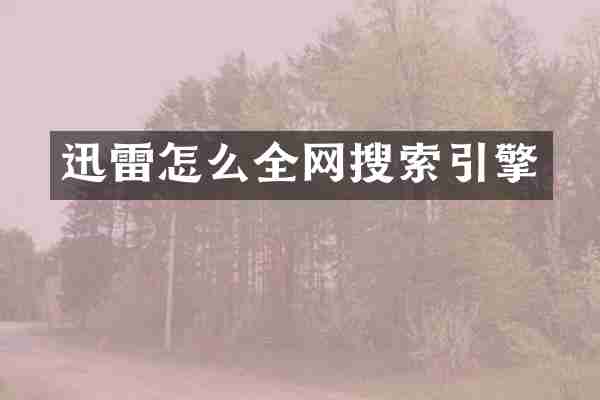 迅雷怎么全网搜索引擎