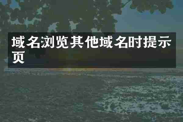 域名浏览其他域名时提示页