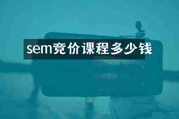 sem竞价课程多少钱