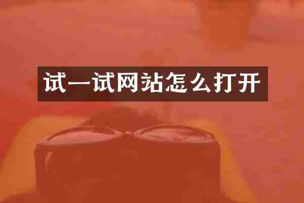 试一试网站怎么打开