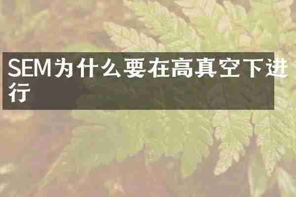 SEM为什么要在高真空下进行