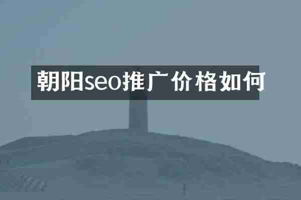 朝阳seo推广价格如何