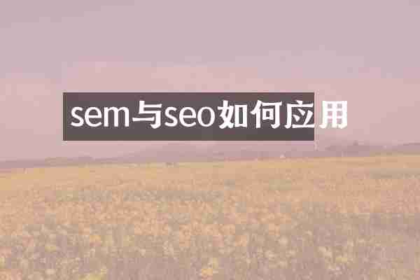 sem与seo如何应用