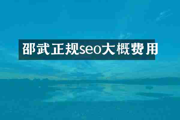 邵武正规seo大概费用