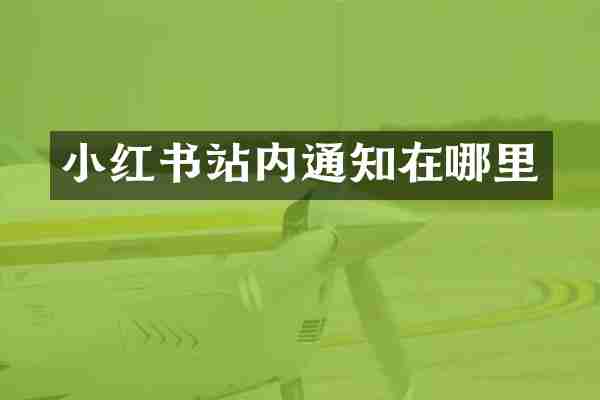 小红书站内通知在哪里