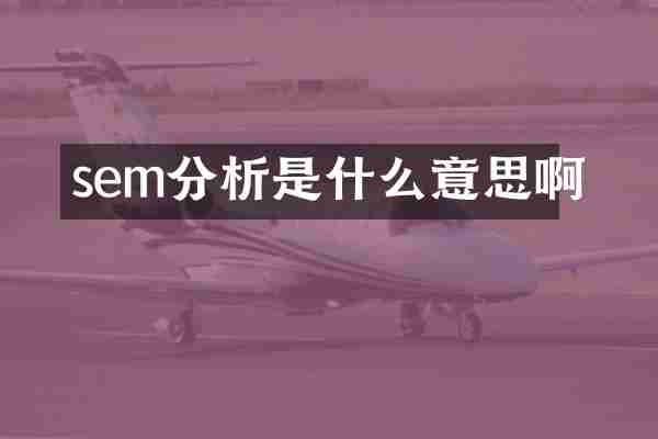 sem分析是什么意思啊