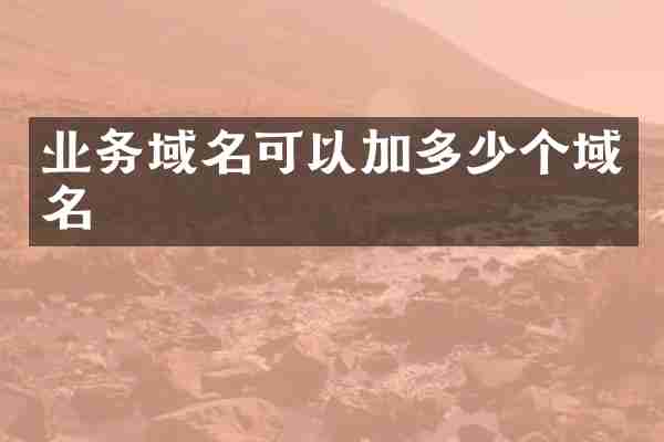 业务域名可以加多少个域名