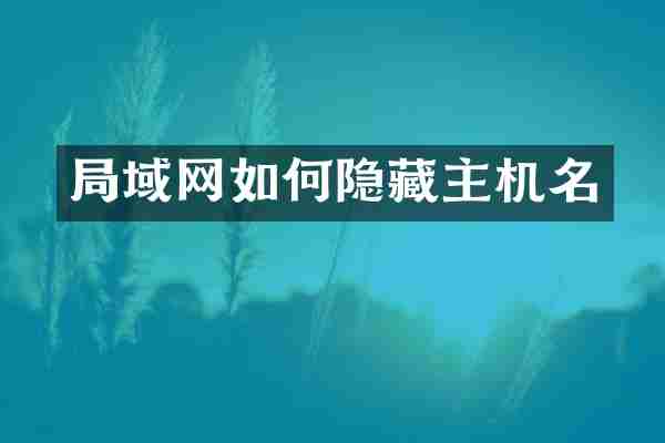 局域网如何隐藏主机名