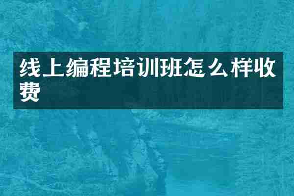 线上编程培训班怎么样收费