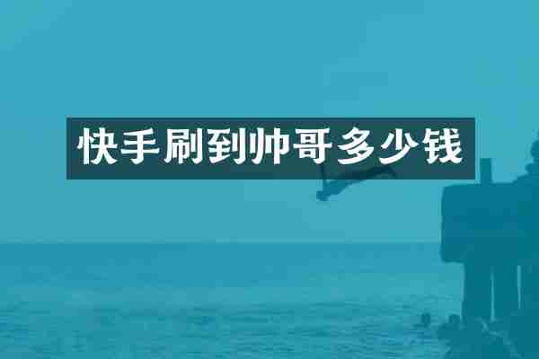 快手刷到帅哥多少钱