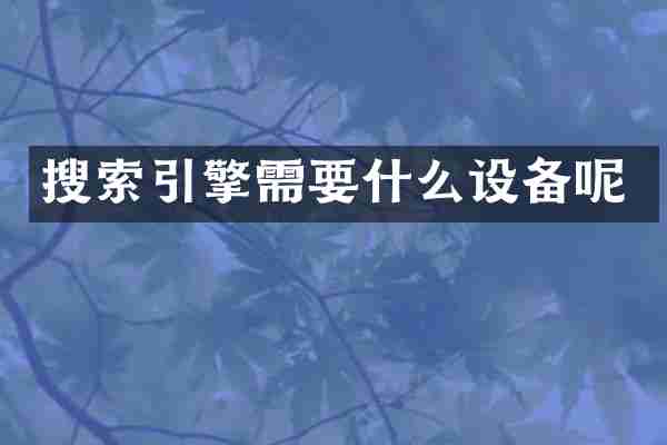 搜索引擎需要什么设备呢