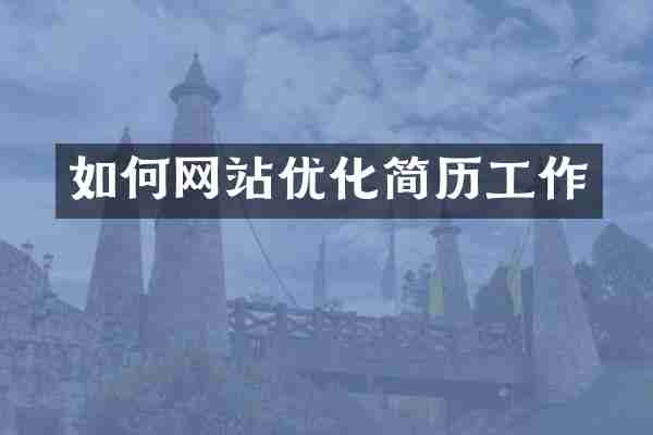 如何网站优化简历工作