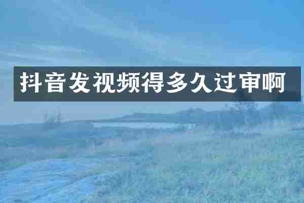 抖音发视频得多久过审啊