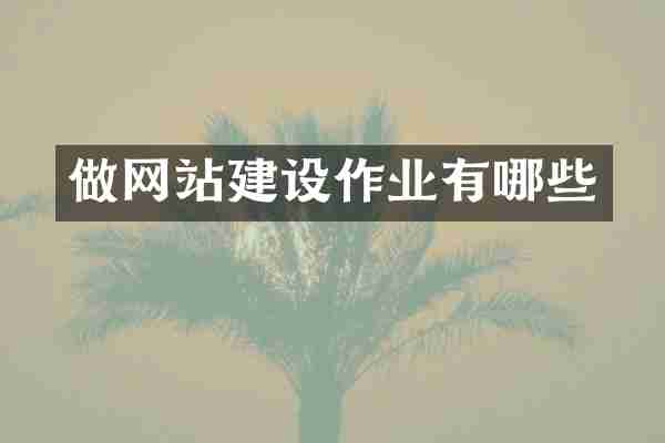 做网站建设作业有哪些
