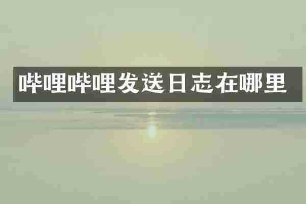 哔哩哔哩发送日志在哪里