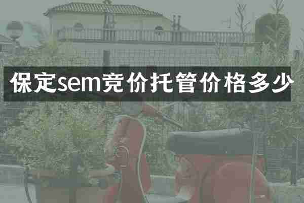 保定sem竞价托管价格多少