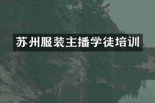 苏州服装主播学徒培训