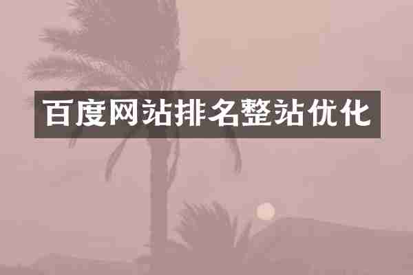 百度网站排名整站优化