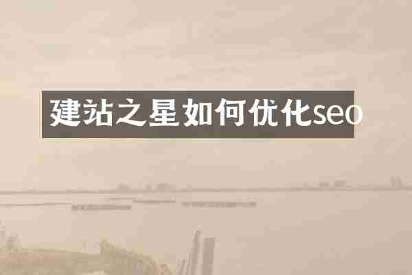 建站之星如何优化seo