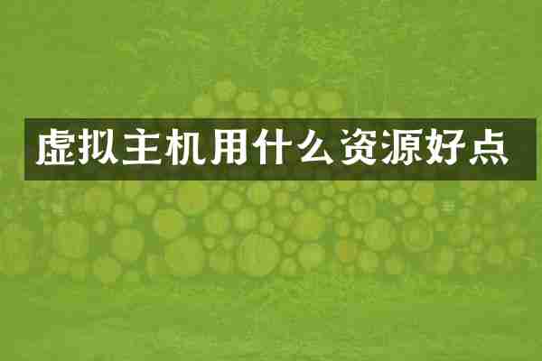 虚拟主机用什么资源好点