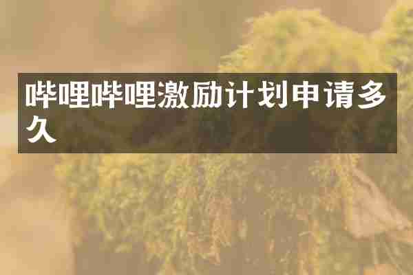 哔哩哔哩激励计划申请多久