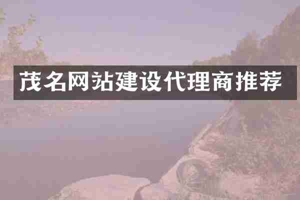 茂名网站建设代理商推荐
